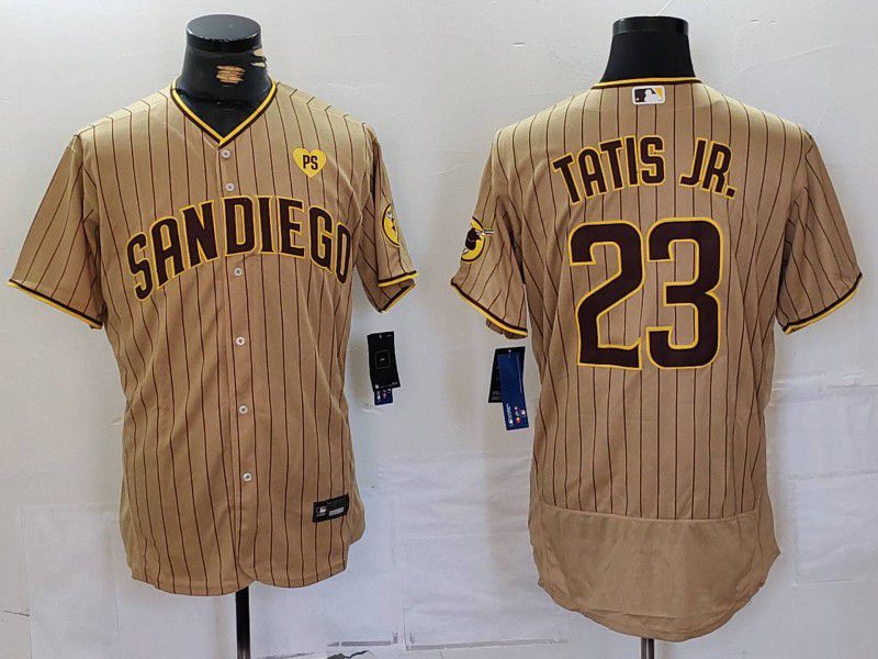 Men San Diego Padres #23 Tatis JR Brown stripe Elite 2024 Nike MLB Jersey style 1->san diego padres->MLB Jersey
